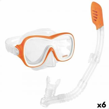 Gafas de Buceo con Tubo Intex Wave Rider Naranja - Bixoto.com