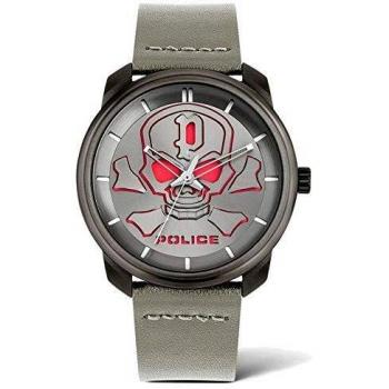 Police Bleder Men's Quartz Analog Watch 44mm Gray Leather Strap