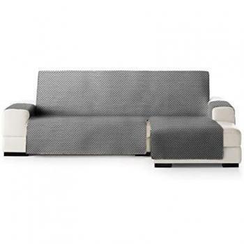 Eysa Oslo Funda, Poliéster, C/6 Gris-Gris, Chaise Longue 240cm. Válido para sofá Desde 250 a 300cm