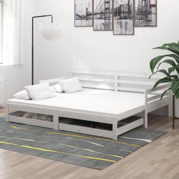 Sofá cama extraíble de madera maciza de pino blanco 2x(90x200) cm