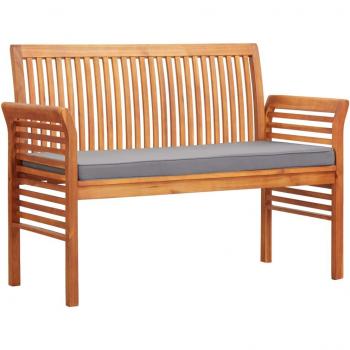 vidaXL 2-Seater Garden Bench with Cushion 120 cm Solid Wood Acacia
