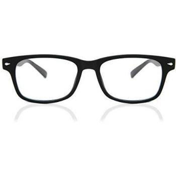 Rectangle Montura Completa de Plástico Negras Gafas Recetadas para Hombre - Gafas Anti-Azules - SmartBuy Collection
