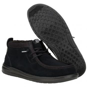 HeyDude Men's Waterproof Lace-Up Ankle Boots - Wally Mid Gripr Warmth Black