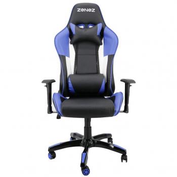 Silla Gaming Profesional PC Gamer Silla Oficina ergonomica reclinable Cuero PU con Cojín Lumbar Altura ajustable Azul