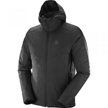 SALOMON Drifter Mid Hoodie M Chaqueta Reversible con Capucha, Poliéster, Hombre, Negro, S