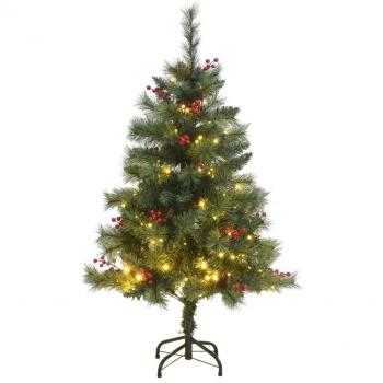 Artificial Hinged Christmas Tree with 150 LEDs - 150 cm (59.1)