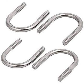 4 Piezas Forma en U de Acero Inoxidable 304,Acero Inoxidable Pernos Forma U,Pernos En Forma de U,para Coches,Domésticas,Industriales,para Tubo de 168mm de diámetro,M8*168mm