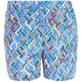 Tommy Hilfiger Men's Sustainable Blue Monogram Swim Shorts (S) - 2024 Outlet