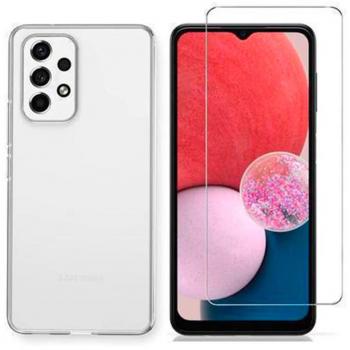 Funda Silicona + Protector Cristal Templado para Samsung Galaxy A13 4G
