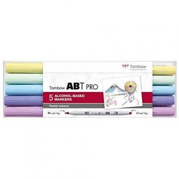 Estuche 5 Rotuladores ABT PRO Base Alcohol Tombow Colores Pastel