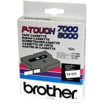 'Brother© TX Cassette ruban d'écriture, laminé gráe : 12 mm x 15 m