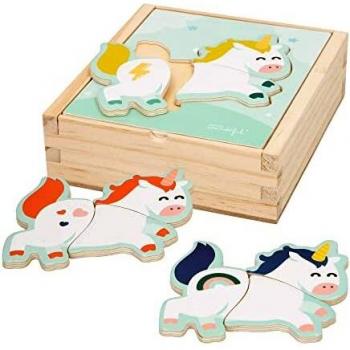 ColorBaby WOOMAX - Mr Wonderful-Puzzle Madera Unicornio +24m - 19pcs