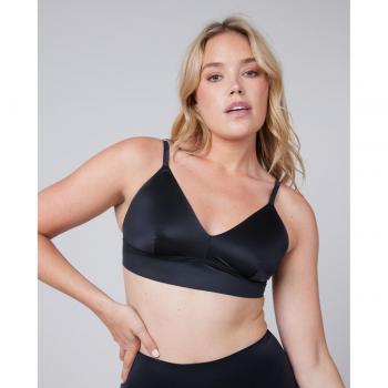 Bralette de satén negro para mujer con tirantes regulables - SPANX 2024