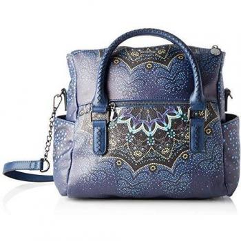 Desigual Bag Tekila Sunrise Loverty, Bolso Plegable para Mujer, Azul