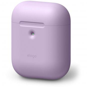 Elago a2 funda de silicona compatible con audifonos apple airpods 2 inalambricos led frontal visible soporta carga inalambrica proteccion adicional sin mosqueton lavanda