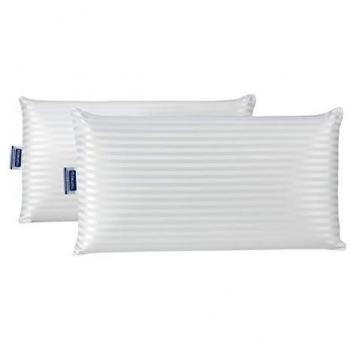 Almohada Viscoelástica Platinium Doble Funda Lavable, Antiácaros y Antibacterias - Pack de 2 unidades de 70 cm