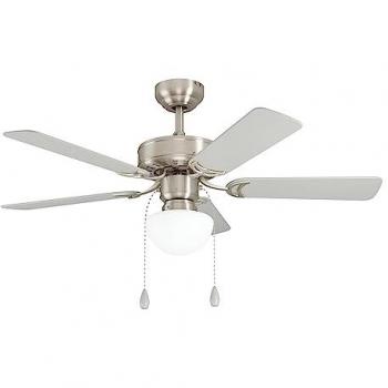 Ventilador de Techo EGLO Cadiz con Luz, E27, Interruptor de Tirón, 106,6 cm, Acero Níquel Mate, Función Verano/Inverno