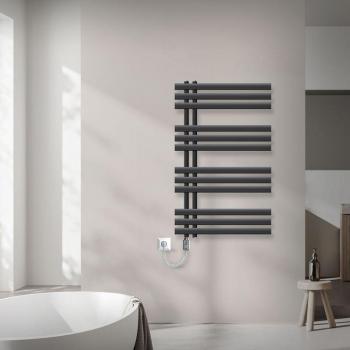 Radiador de baño eléctrico Iron EM 600 x 1000 mm - 300W - Antracita - Secador de toallas y calefactor de panel