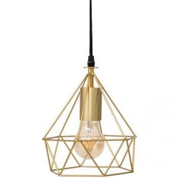Colgante de Alambre Ida Metal Dorado 19cm - Lámpara de Techo Atmosphera