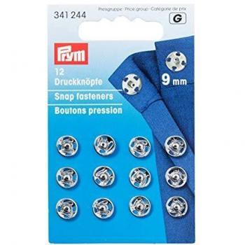 Botones a presión de costura PRYM, 9mm, color plata
