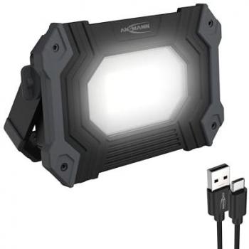 Foco de trabajo LED Ansmann FL2500R, 30W, 2800 lm, recargable, IP64, con soporte y asa