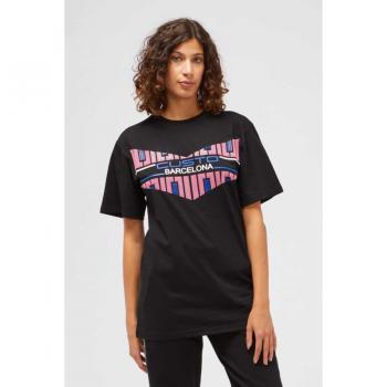 Custo Barcelona Black Cotton Front Print T-Shirt for Women, Size S