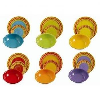 VILLA D'ESTE Juego de 18 Platos Soleil, Multicolor