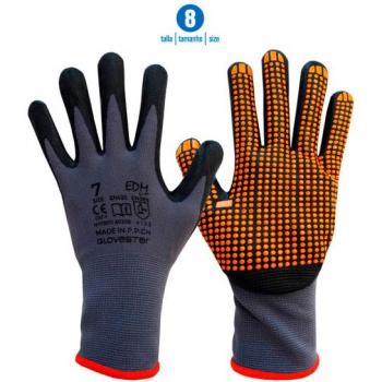 Guante de Nylon con Recubrimiento Punteado de Nitrilo Talla 8 - Protección Duradera