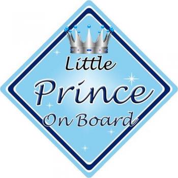 Non Personalised niño/bebé a bordo coche señal ~ Little Prince On Board ~ L. Azul