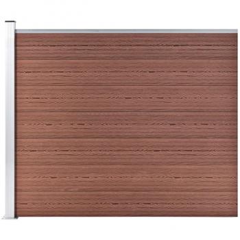 vidaXL Panel de Valla WPC Día y Noche Marrón 175x146 cm
