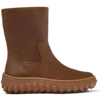 Camper Ground Women's Brown Suede Boots with Zipper Closure