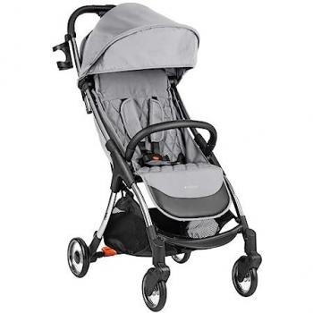 Silla de Paseo Kikkaboo Cloe Plegable con Gran Capota y Barra de Seguridad Desmontable, Marco de aluminio plegable, Portavasos, capacidad hasta 22 kg, colores: gris claro