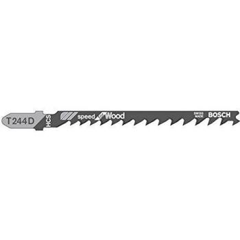 Bosch T244D - Juego de 5 Hojas de Sierra de Calar para Madera, Velocidad Óptima