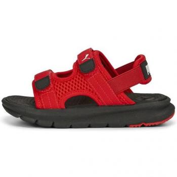 Sandalia Puma Evolve Niño For All Time Rojo, características: diseño deportivo, color rojo vibrante, suela de goma antideslizante, cierre ajustable con velcro, plantilla acolchada para mayor comodidad, adecuada para uso diario