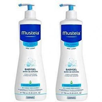 MUSTELA DUPLO BABY GEL BAÑO DE ESPUMA 2 X 750 ML HIPOALERGENICO, SIN ALCOHOL Y SIN PARABENOS