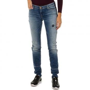 Pantalones largos tejanos efecto gastado y rasgado 6Y5J06-5D2ZZ para mujer de Armani Jeans