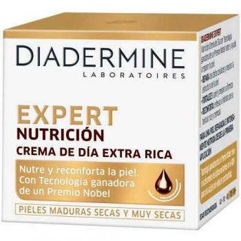 Diadermine - Expert Nutrición Crema de día facial, 50ml, con 30 nutrientes vitales: nutre, repara y fortalece, Cuidado para pieles maduras
