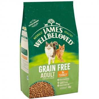 James Wellbeloved Adult Sin Cereales con pavo para gatos - Pack económico: 2 x 4 kg