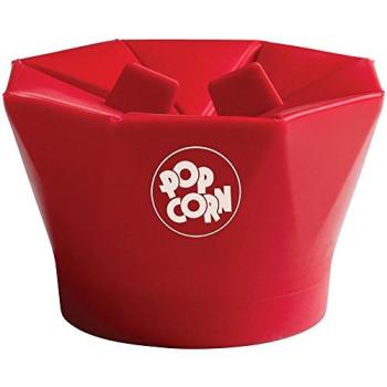 Red Silicone Microwave Popcorn Maker - Chef'n Poptop Style