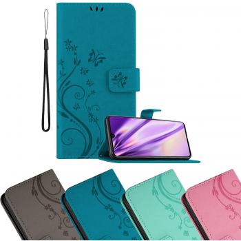 Funda Libro para Samsung Galaxy A41 en FLORAL TURQUESA