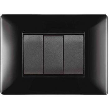 Placa Life Q Living Plástico Negro 7 Piezas