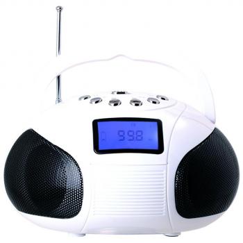 August SE20 – Radio FM Portátil con MP3 y Alarma Despertador – Lector de Tarjetas, Puerto USB y Conexión Auxiliar