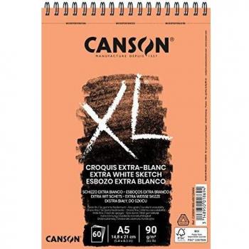 Álbum Espiralado Canson XL Extra Blanco A5 90g 60 Hojas