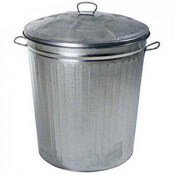 Bidón Zincado de 35 Litros con Tapa Inoxidable para Exterior - Ideal para Jardín