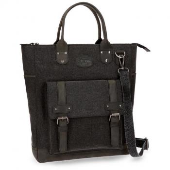 Pepe Jeans Horse Bolso Shopper Negro 32x38x11 cms Lona