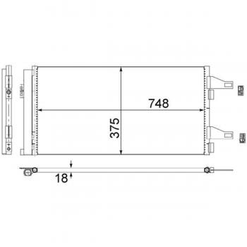 Condensador de aire acondicionado BEHR MAHLE AC 363 000S / MAHLE ORIGINAL AC 363 000S