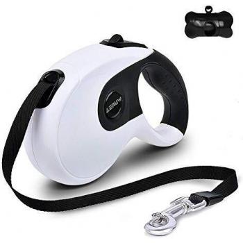 OUGE Correa Extensible para Perros, Correa retráctil para Perros Mascotas Correa Retractable Freno y Lock Nylon Cuerda Pequeño Mediano Grande Dog Up to 50kg 5M Outdoor