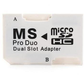 Adaptador Micro SDHC a MS PRO DUO Convierte dos tarjetas MicroSD MicroSDHC a MS PRO DUO. Perfecto para Playstation.