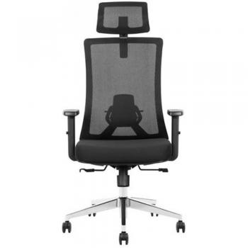 Silla Ergonómica Cromad CR1130 con Reposacabezas, Soporte Lumbar y Reposabrazos Ajustables