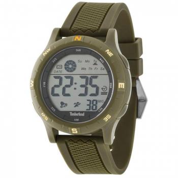 Timberland Glastenbury Men's 45mm Digital Quartz Watch with Green Silicone Strap